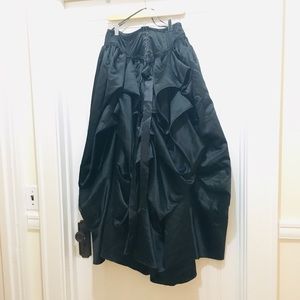 Catherine Coatney black satin bustle skirt xl